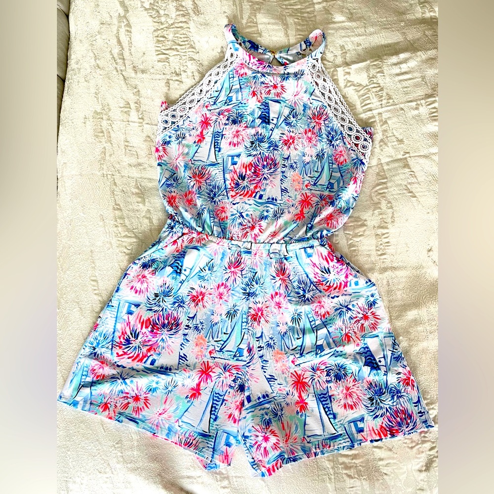 Lilly Pulitzer “Sparks Fly” Romper sz M